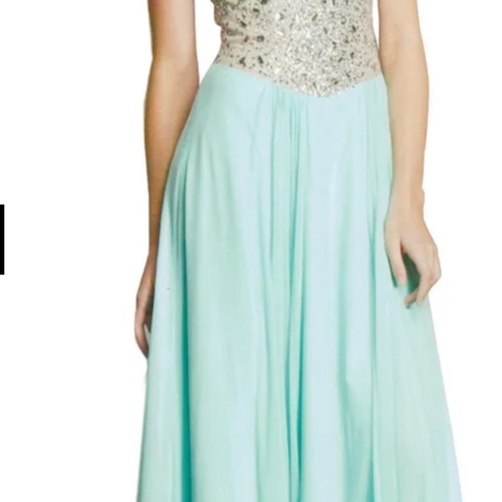 ➡️‼️CLOSING STORE EVERYTHING MUST GO-NEW Green and Blue Embellished Strapless - Picture 3 of 7